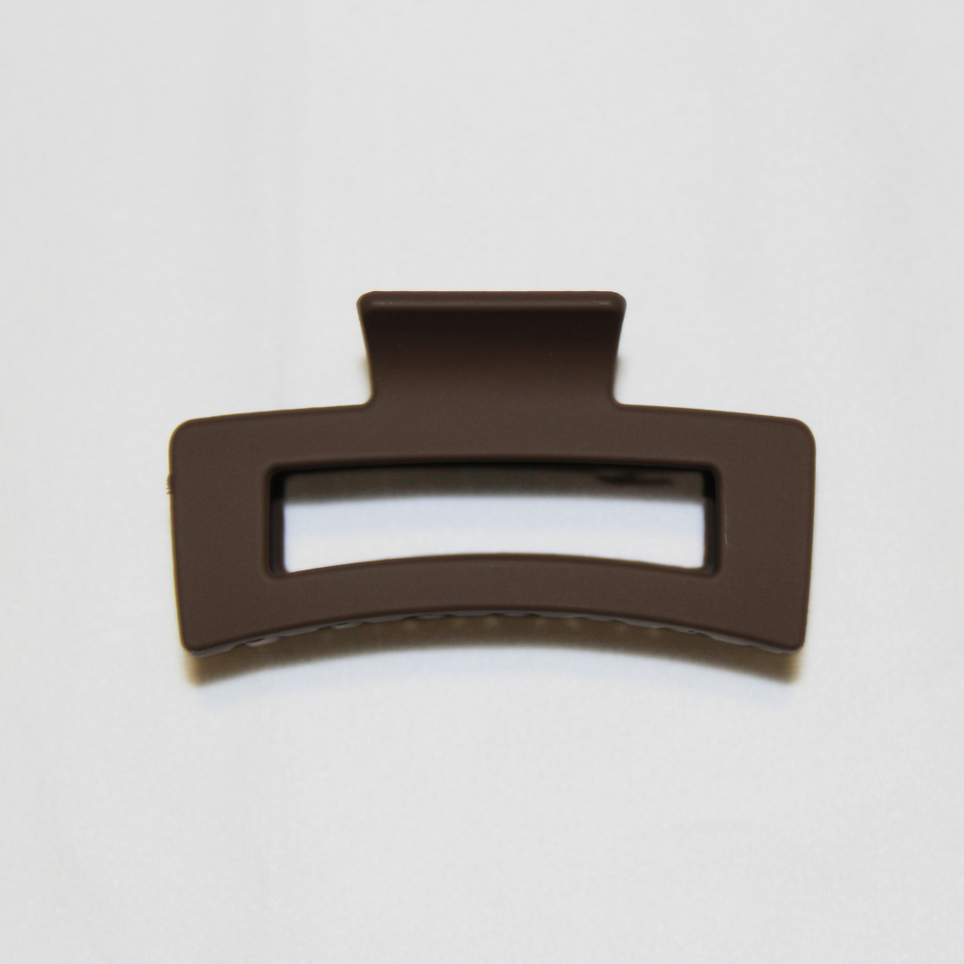 Dark Brown Medium Rectangle Claw Clip